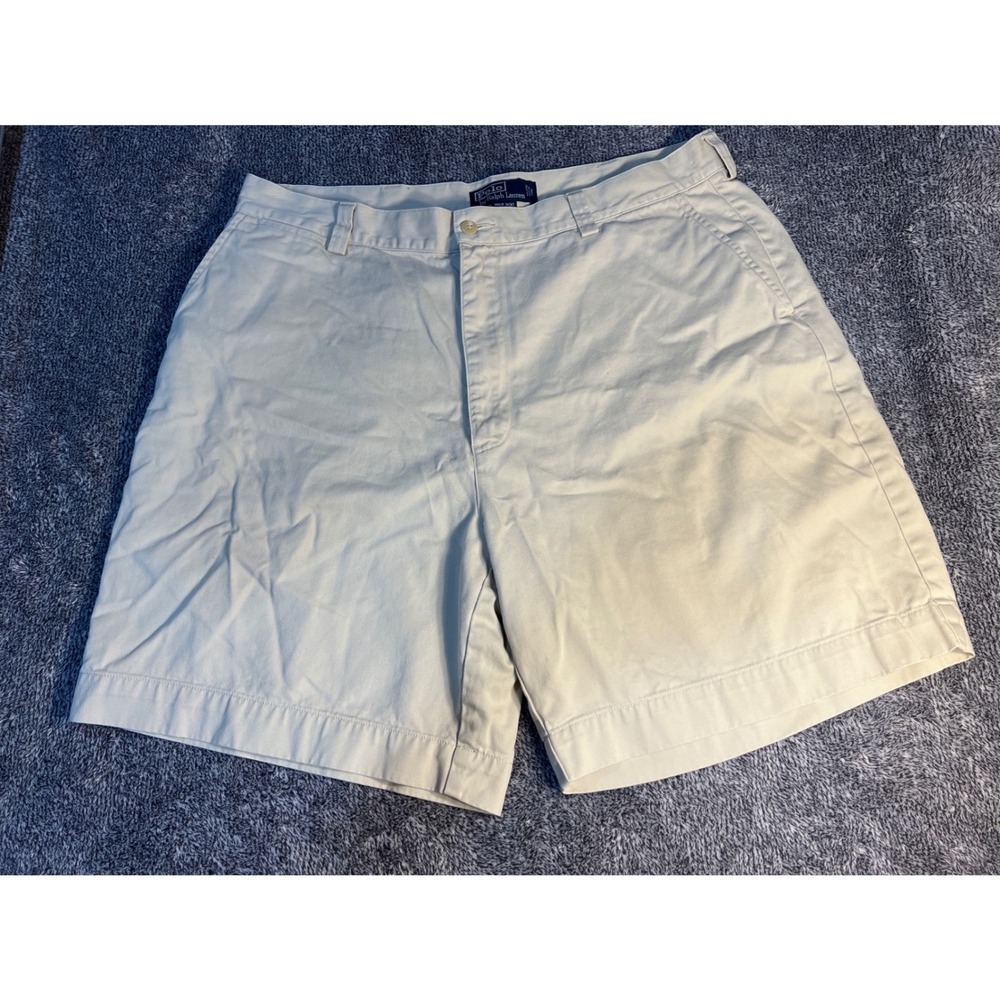Polo Ralph Lauren Philip Short Mens 38 Khaki Tan Classic Chino Cotton Twill Flat